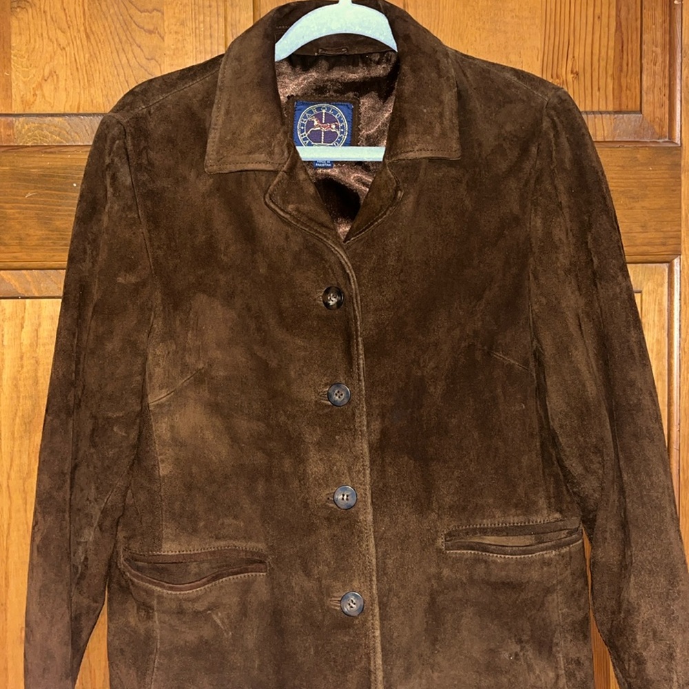 Harold’s women’s brown leather suede jacket blazer size Large